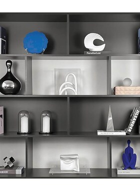 书柜装饰品摆件书架柜子电视柜摆设蓝色坐姿人防尘罩样.板房间软