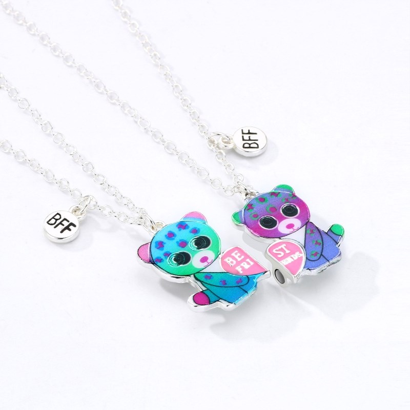 速发Heart Pendant Magnetic Matching Necklace Colorful Neckla - 图2