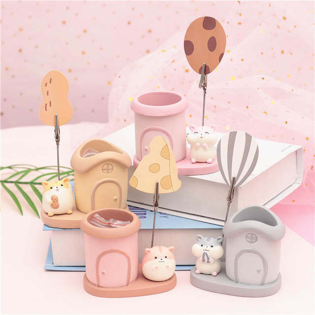 Cute girl heart cartoon student k student fresh pen holder creative fashion desktop stationery storage sticky notes folder stationery