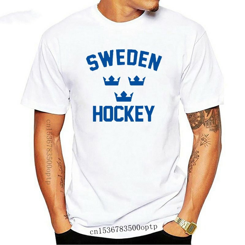 New Sweden Team Hockeyer Cloth Leisure Men Army Green T Shir - 图0