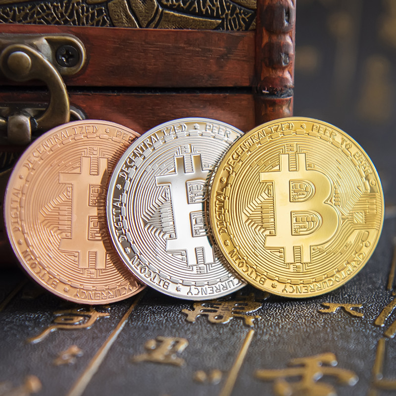 极速Bitcoin 金币BTC外币比特B美元世界钱币美国纪念币硬币礼物送 - 图0