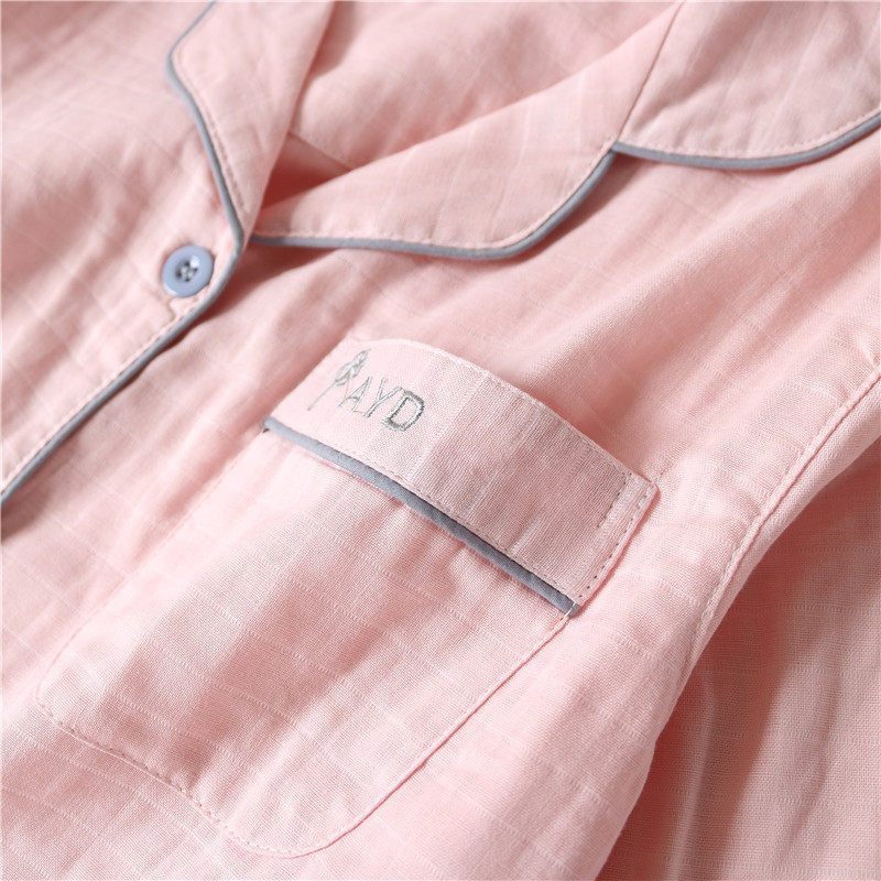 日系纱布长袖睡衣女士全棉开衫纯色大码家居服套装薄款可外穿,淘宝优惠券,粉丝福利购,淘宝优惠卷