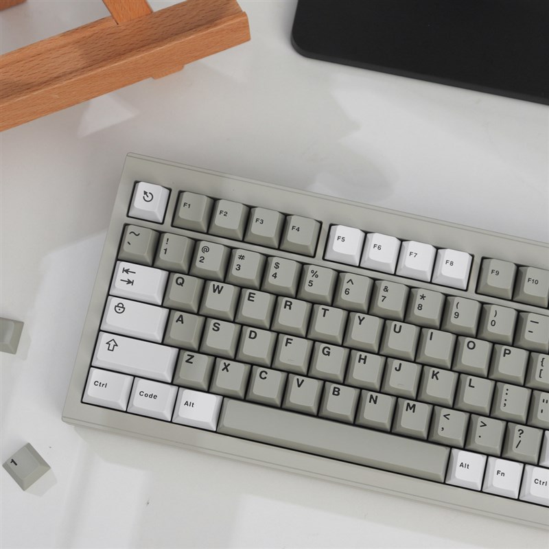 GMK icon 8008灰白个性机械键盘二色键帽Abs小全套樱桃原厂高度 - 图1