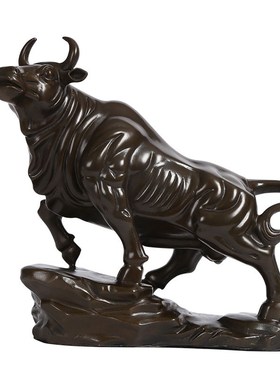 大仕缘全铜工艺品生肖旺市牛家居招财摆件生日开业礼品牛气冲天