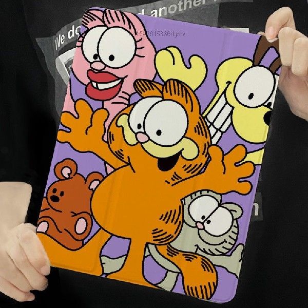 推荐Kawaii Anime Cartoon Garfield Print Ipad Protective Case - 图2