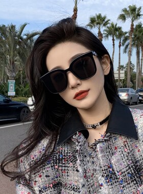 太阳眼镜女夏2023年新款大脸显瘦级感网红款时尚黑色抗UV太阳眼镜