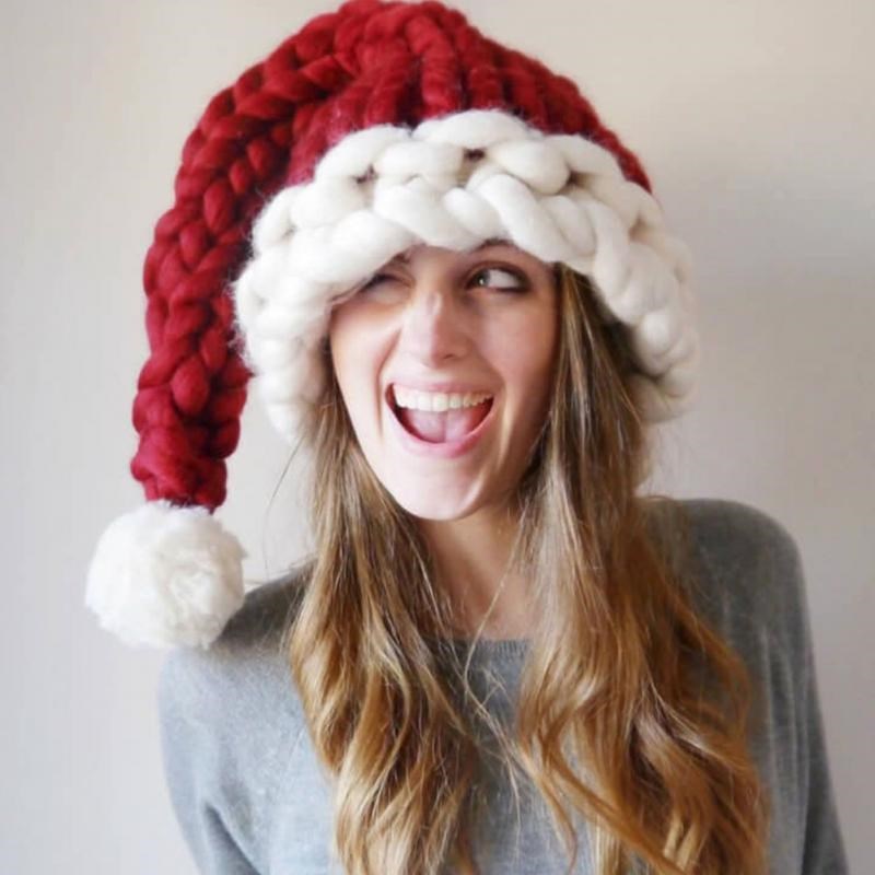 Christmas Hat Santa Claus Hats Children Soft Woolen Knitting-图0