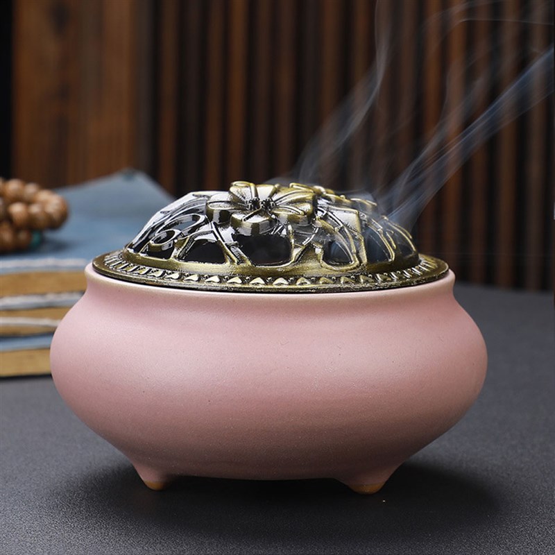 推荐Lucky Home Decoration for Incense Black Glaze Disc Cense