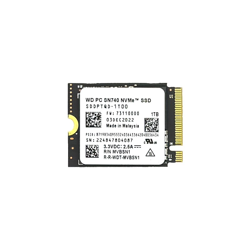 WD/Western SN740 M.2 2230 1T 2T SSD固态硬碟PCIE4.0 UNVMe可转 - 图3