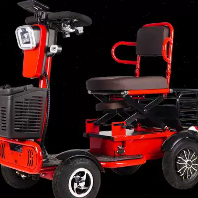 Bus, electric folding four-wheel car, walker for elderly
