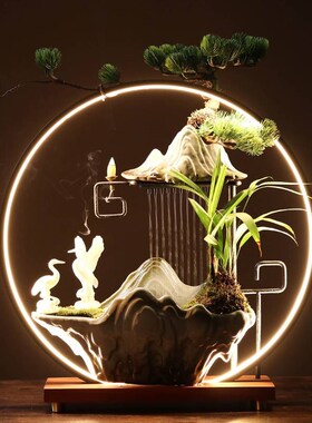 流水器循环抽水造雾陶瓷招财加湿转运客厅办公室摆件乔迁开业礼品