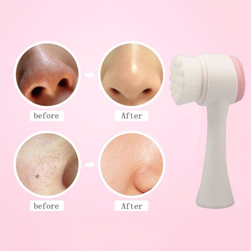 rble Side Silicone Facial ClBeanser Brush Poutable Size - 图1