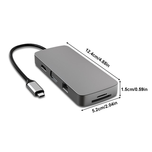 极速10 IN 1 USB 3.0 Hub Adapter Type C HDMI-compatialble RJ4 - 图2