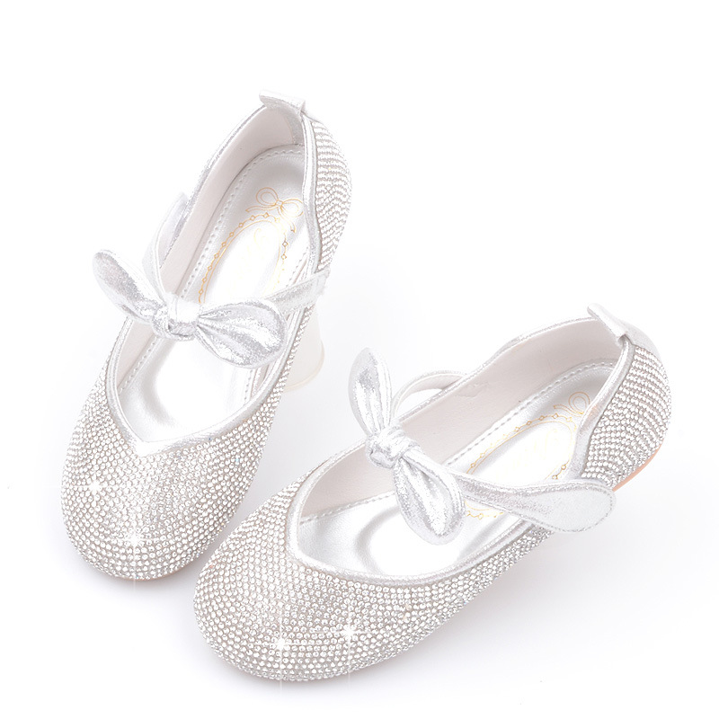 速发Spring Kids Mary Janes Flat Shoes Shiny Princess Shoes