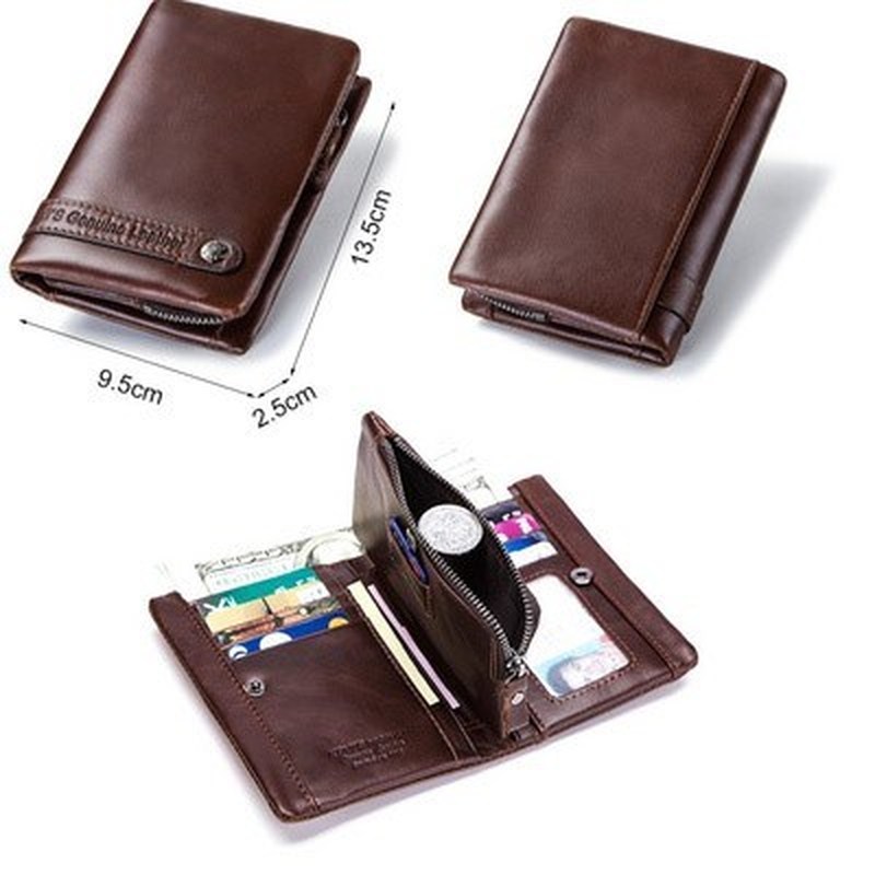 新品Men buSineSS WalletS Card bag Short Wallet Man leather P - 图3