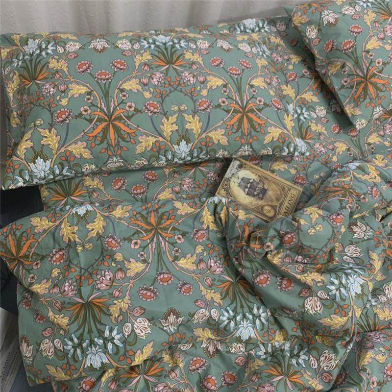 9WOR床单单件棉的被套老式印花1.5m1.8米棉布被单枕套四,淘宝优惠券,粉丝福利购,淘宝优惠卷