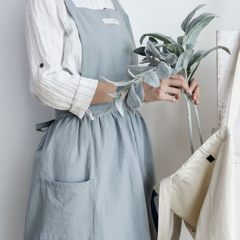 rdic SinpleiFlorpist Apron Cotton Linem Garden ng sho - 图0