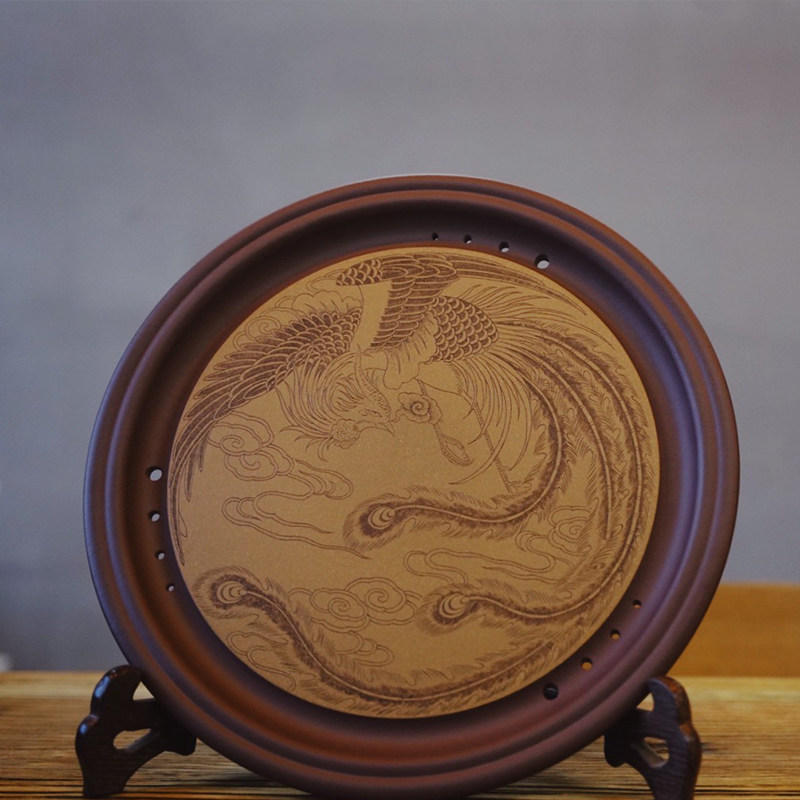 吴风堂 陶d刻伴手礼 送长辈/领导/老师礼品净心茶盘手工刻绘