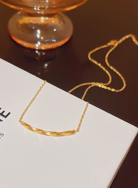 小众设计简约百搭不规则螺纹锁骨链D女高级感轻奢爆款钛钢项链