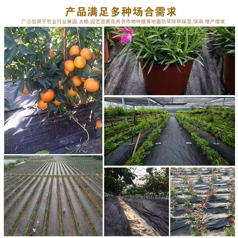 厂家直销防草布除草布抗老化除草垫大棚果园抑草布膜农用园艺地布 - 图2