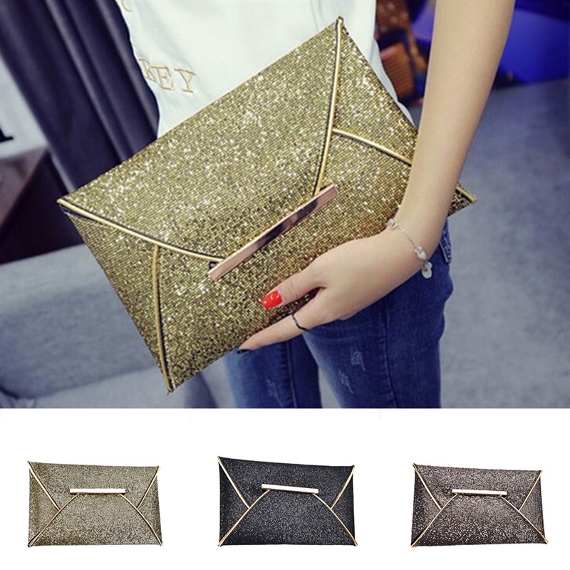 推荐1PC luxury shiny envelope clutch wedding bags for women - 图0