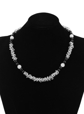 2022年新黑色拼接项链男中性K锁骨链感轻奢小众配饰