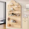 Home storage solid wood hole board wall rack dormitory entrance kitchen bathroom wall rack storage rack