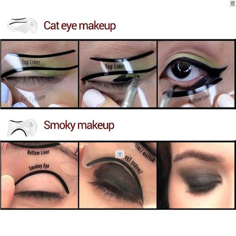 速发Eyeliner Stencil Top Bottom okey Cat Eye Liner Template-图0