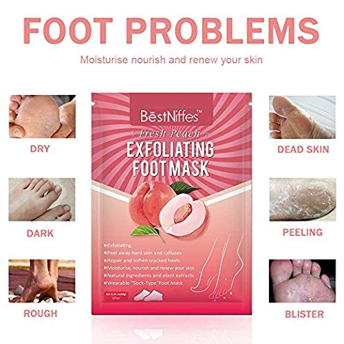 速发Foot Peel Mask Peach (5 Packs)  Deep Moisturizing Exfoli - 图3