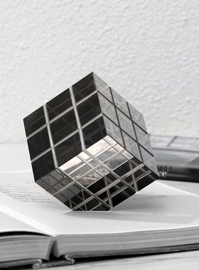 魔方摆件办公室书房桌面玄关高级感小众几何北欧轻奢艺术装饰