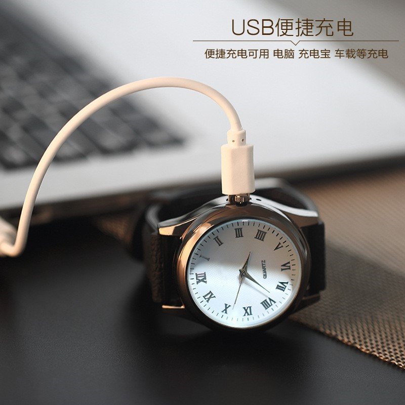 推荐Men USB Charging Cigarette Lighter Watch Flameless Windp - 图1