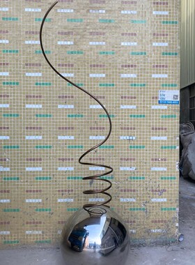 不锈钢圆形d旋转球体室内落地雕塑售楼处走廊楼梯过道现代艺术摆