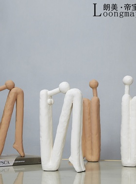 创意桌面抽象小人k摆件现代简约装修设计售楼处样板房间装饰品花