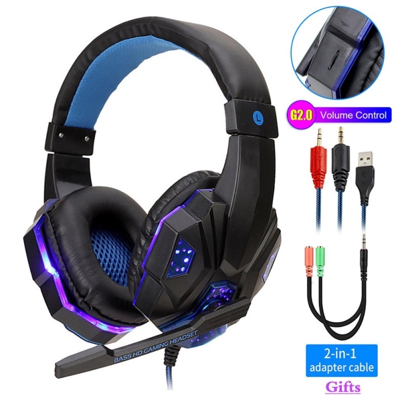 推荐Led Light Gamer Headset for Computer Gaming Bass Headpho-图0