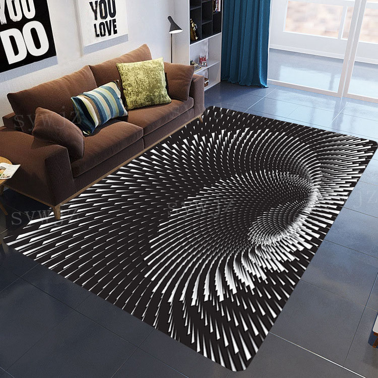 速发3D Vortex Illusion Carpet Entrance Door Floor Mat Abstra - 图1