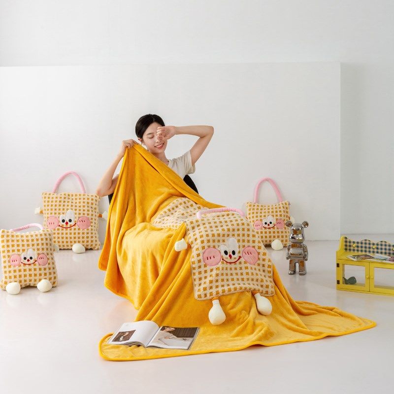 抱枕被子两用午睡可折叠毛毯手提式车载枕头靠背二合一办公室盖毯,淘宝优惠券,粉丝福利购,淘宝优惠卷