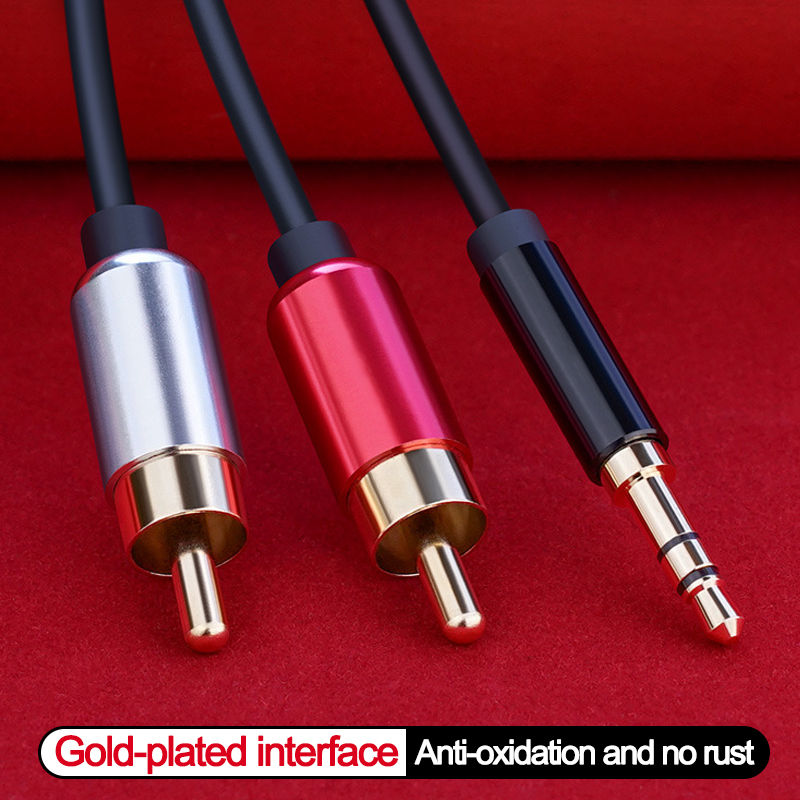 速发2RCA to 3.5mm jack Audio Aux Cable 3.5mm jack to 2RCA Ma - 图2