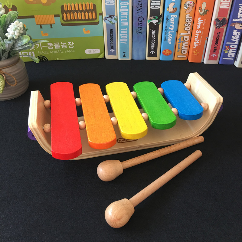 ys Chbrismas Glft For Kids Rainiow Wooden Xybophone For C - 图1