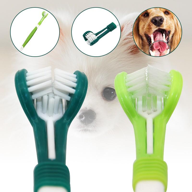 Selling Three Sided Pet ToothtrGush Dog BrushbAddition - 图1