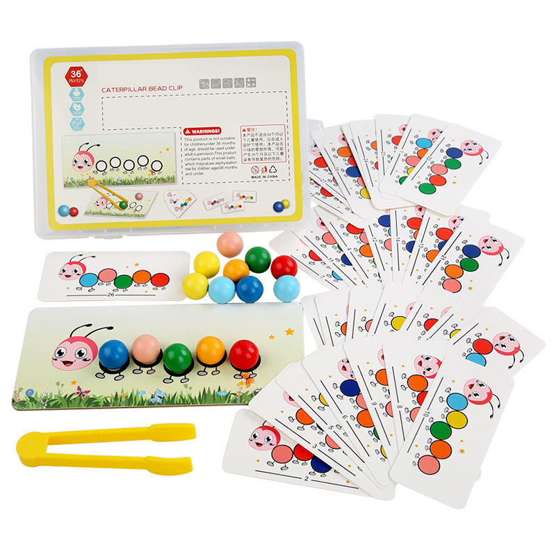 推荐Wooden Clip Beads Games Montessori Toys Color Matching P - 图3