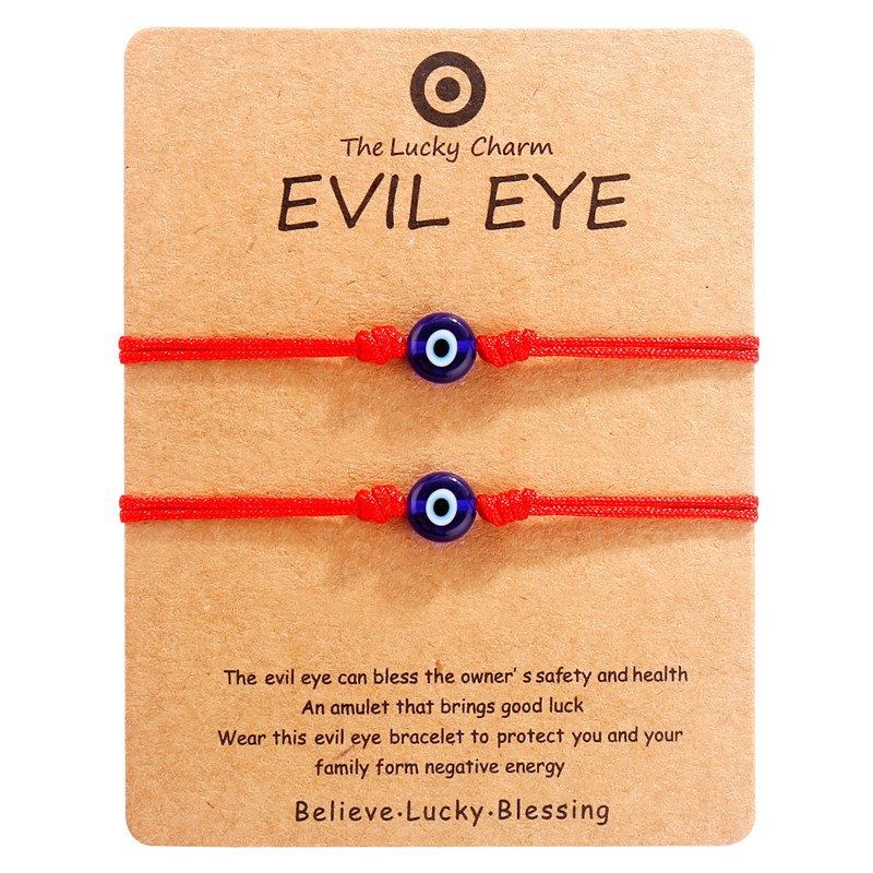 速发Couples Lucky Evil Blue Eye Bracelet for Women Charms Re - 图0