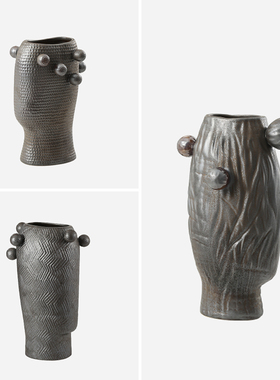 梵其简约现代抽象艺术摆件客厅花器摆设干花花瓶样板W间民宿装饰