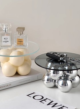 ins北欧桌面置物架摆件卧室梳妆台化妆品首饰收纳托盘轻奢高档