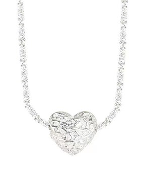 波光粼粼爱心吊坠项链女夏小众满天星链条设计感网红Y潮锁骨链