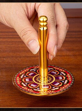 家用香灰压平器招财莲花铜压香灰整理香灰佛具用品佛前整平炉器