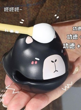 卡皮巴拉木鱼解压情绪稳定桌面摆件办公室工位装饰生日耶诞小现货