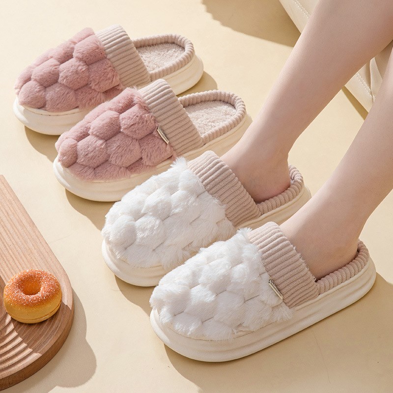 速发Cotton slippers in autumn and winter women's home lo - 图0