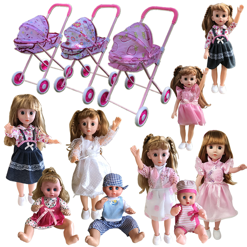 速发儿童玩具婴儿小推车带公主洋娃娃女孩过家家仿真宝宝手推车餐