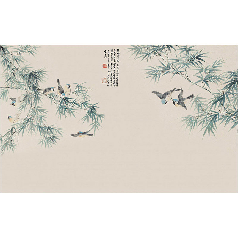 新中式水墨客厅电视背景墙壁纸竹子墙布定制壁画卧室墙纸无纺布,淘宝优惠券,粉丝福利购,淘宝优惠卷