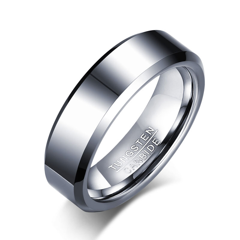 速发Vnox Black Tungsten Carbide Men's Ring Wedding Engagemen-图2